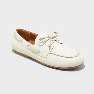 Universal Thread - Women's Midge Boat Shoe Flats with Memory Foam Ins Off-White